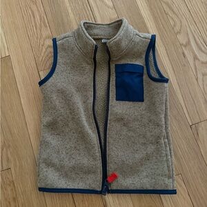 Carter's Tan Fleece Vest with Blue Accents
